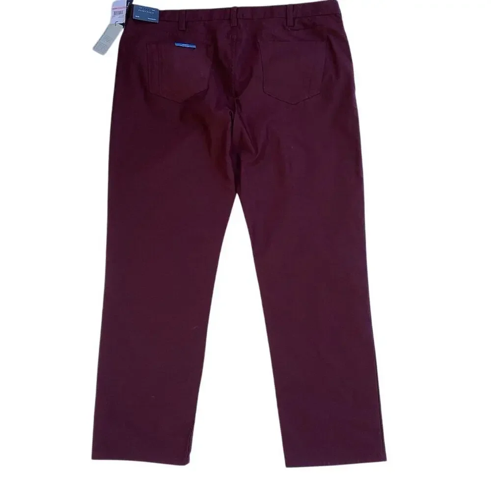 Perry Ellis Men's Slim Stretch Dress Pants Red Size 40x32‎